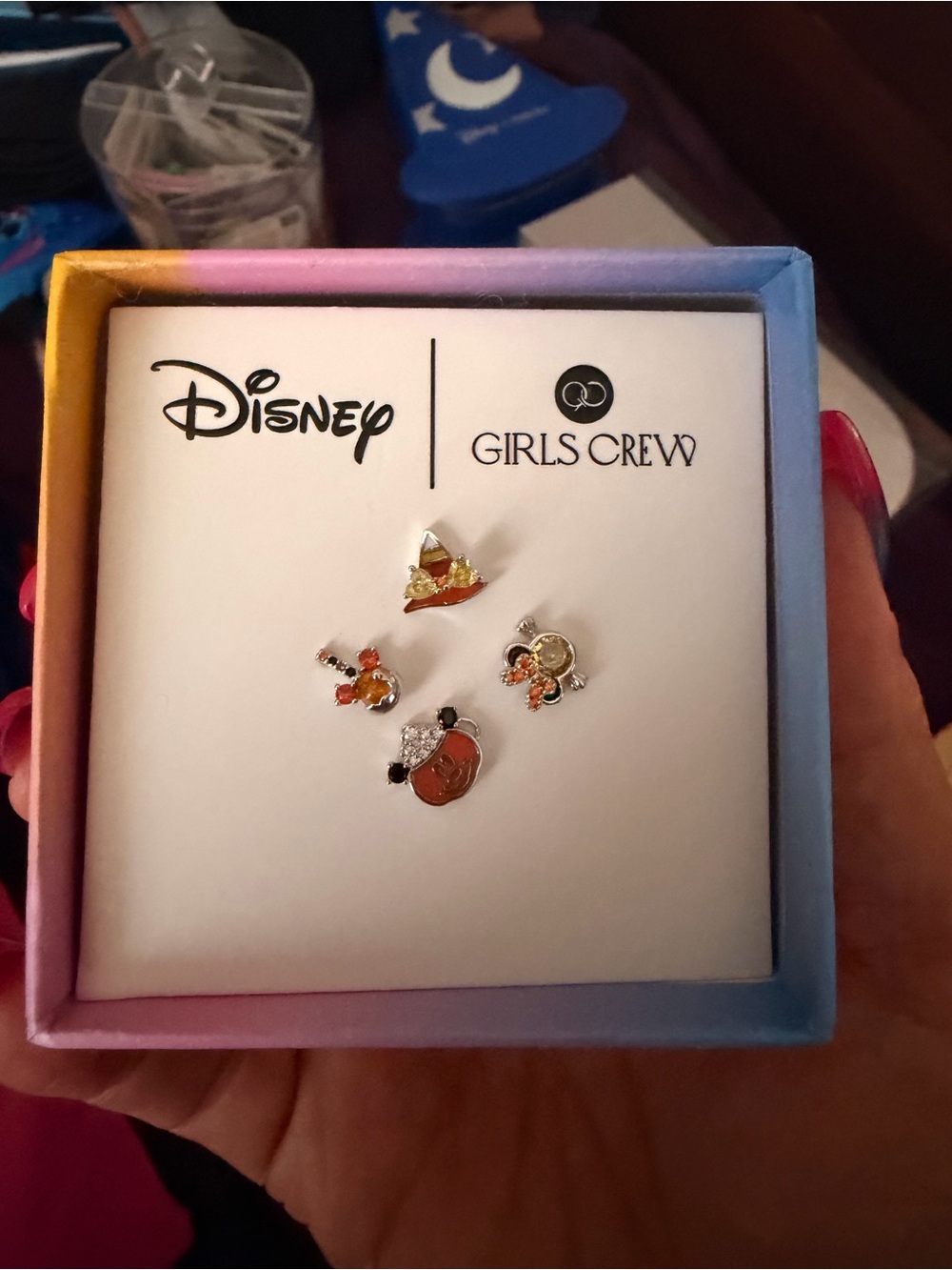 Disney Girls Crew Halloween Stud Earring Set - Orange & Gold